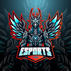 Dragon robotic esport logo editable text