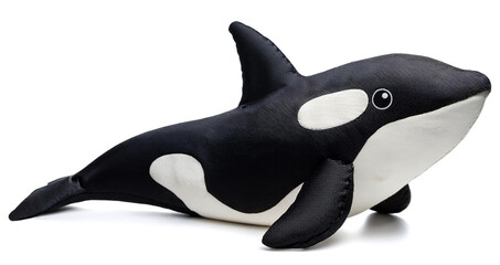 かわいいシャチのぬいぐるみ（cute Orca stuffed animal on white background）
