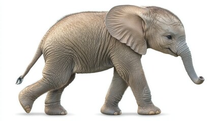 Fototapeta premium Adorable Baby Elephant Walking in a Natural Setting