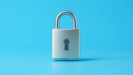 Fototapeta premium Padlock on Blue Background