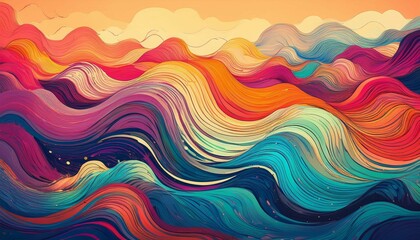 Fototapeta premium abstract colorful background with waves