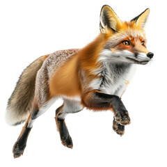 Obraz premium Vibrant Fox in Motion: An Exquisite Portrait of Nature's Swift Hunter Captured