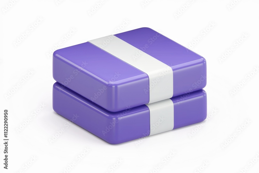Aufkleber two purple square boxes stacked with a white stripe across each.
