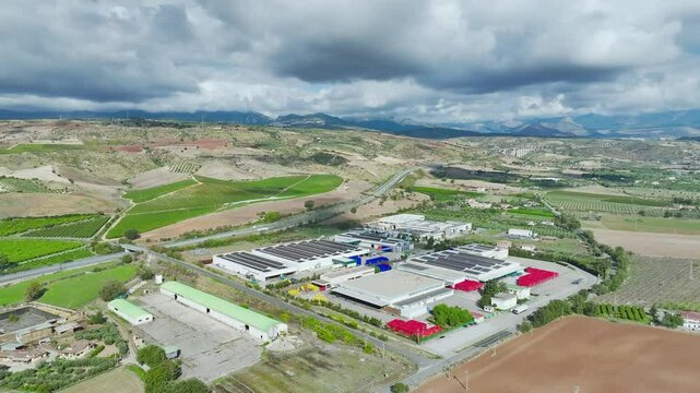 View from a drone over Road E45, Saracena, Cosenza, Calabria, Italy, Europe