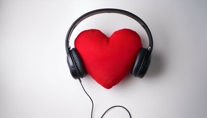 heart with headphones