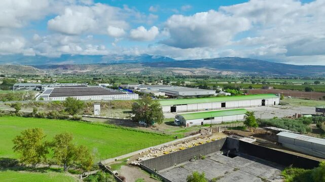 View from a drone over Road E45, Saracena, Cosenza, Calabria, Italy, Europe