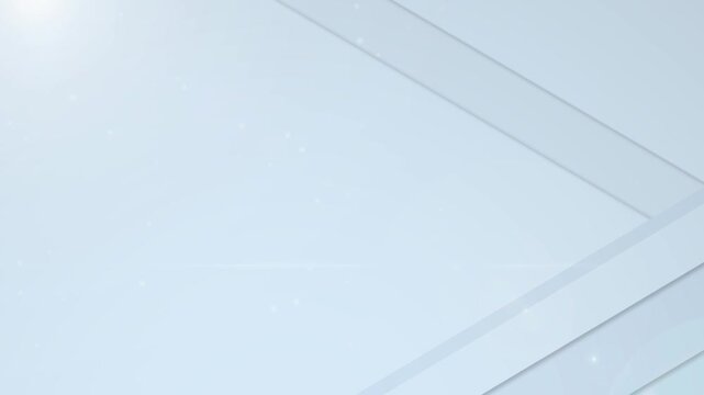 Pale blue corporate background. Cool seamless looping animation for presentation or slideshow backdrop. Floating diagonal bars and white particles.