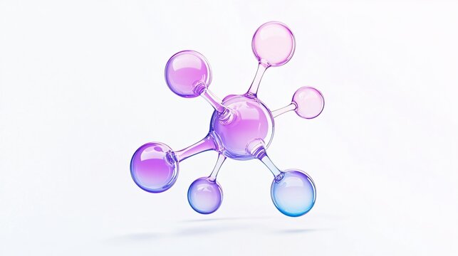 3D Molecular Render Icon of Dipropylene Glycol with Semi-Transparent Connections