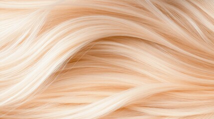 Close-up of smooth, wavy, light blonde hair.