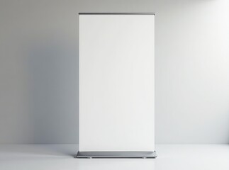 Minimalist Retractable Banner Stand - White Display Mockup - Modern Design