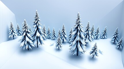 Obraz premium Snowy countryside and forest in winter Rovaniemi