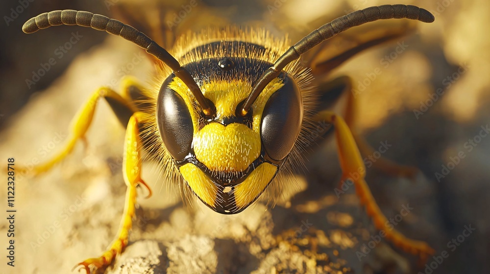 Poster an extreme close-up of a wasps mandibles showing its powerful structure and detail stock photo with 