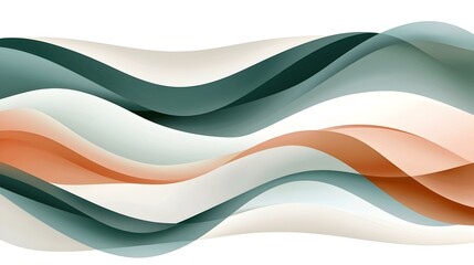 Obraz premium Abstract wavy background design in teal, beige, and orange. Perfect for websites, presentations, and branding.
