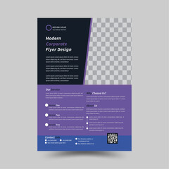 Corporate A4 Size, natural shape business flyer design or brochure vector template design with Navy blue color.A4 Modern flyer design for marketing business proposal promotion, advertise, publication.