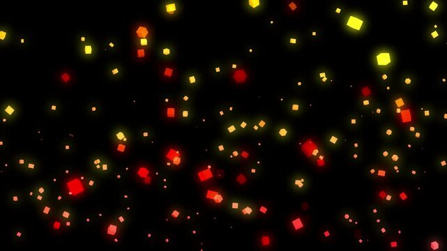 power, particle, 4K, black background, glow, gradient, red, yellow, orange, light, fantasy, animation, background, material, graphic, nature, magic, square, cube, effect, soft, aura, cyber, neon