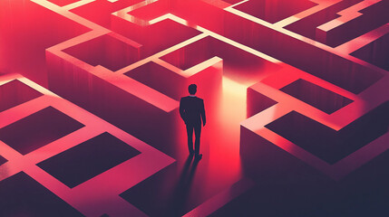 businessman and maze