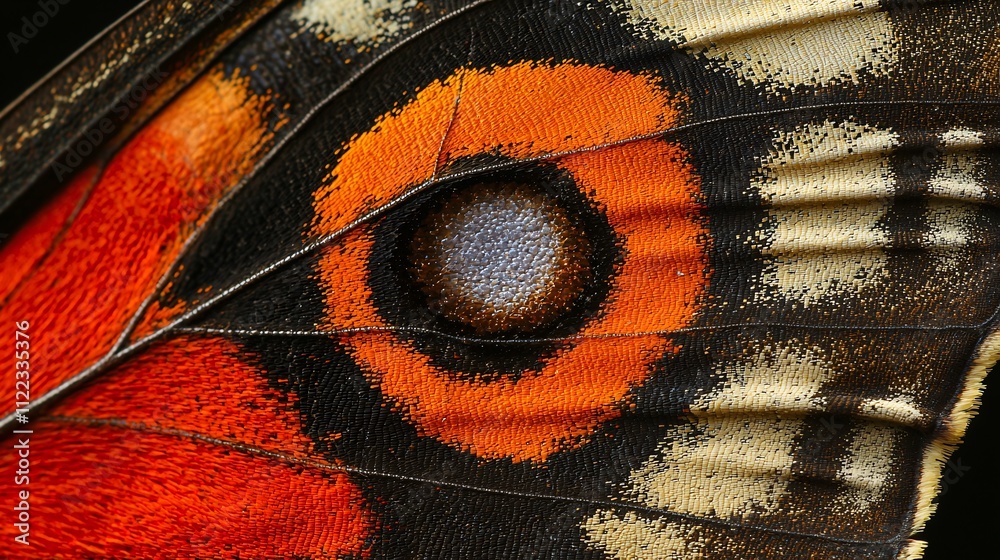 Poster a detailed macro shot of a butterflys eye revealing the unique texture and structure stock photo wit