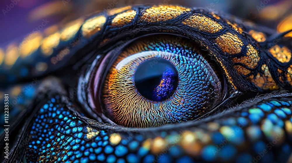 Poster a detailed macro shot of a butterflys eye revealing the unique texture and structure stock photo wit
