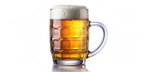 Beerglass, beer, drink, drunk, glass isolated on white