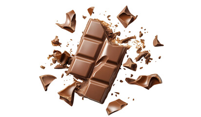 Photorealistic Chocolate Piece Isolated on a Clean White Background