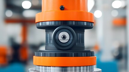 industrial machinery closeup: orange & black - industrial