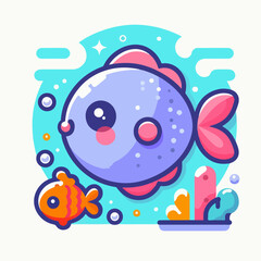Very cute and colorful fish vector