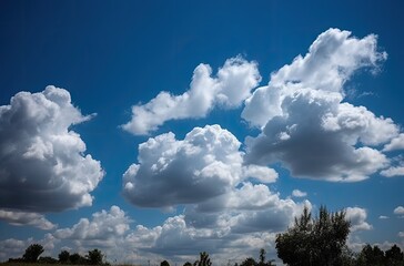 Blue sky with clouds.