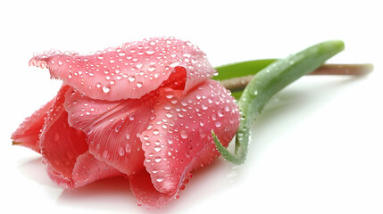 Pink Tulip with Dew Drops