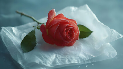 Frozen Rose Illustration: A Delicate Winter Bloom