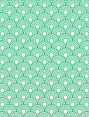 Green Seamless Japanese Wave Pattern Design