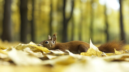 squirrel in autumn forest