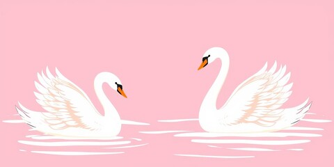 Set of three nursery posters with swans and lettering quotes on pink background, suitable for girlish greeting cards, prints, banners, etc, greeting cards, girlish