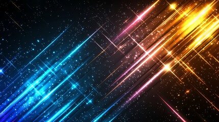Obraz premium Mesmerizing abstract background, glowing lines and stars in a cosmic dance of light color