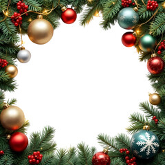 Christmas and new year border png transparent background