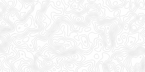 Fototapeta premium Geometric stiped line grid map Topographic contour lines. Seamless pattern with lines Topographic map. Geographic mountain relief diagram line wave carve pattern.