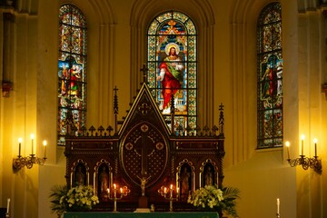 Obraz premium ラトビア・リガ大聖堂の祭壇