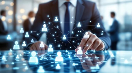 Obraz premium Network of Business Contacts and Connections Symbolizing Professional Networking and Strategic Partnerships