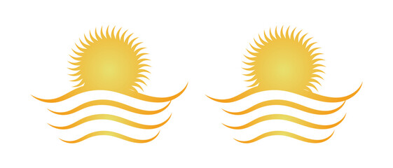 Sun Rise Vector. Sun Rise and see icon. Vector illustration.