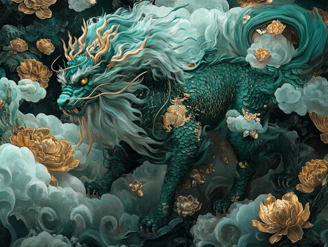 chinese kylin art design