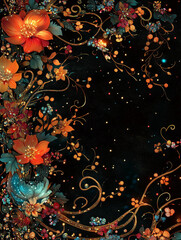 background with jewelry design and flower