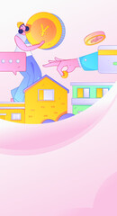 Home loan flat vector concept operation illustration
