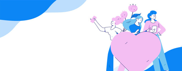 3.12 International Women's Day professional women flat character vector concept operation hand drawn illustration
