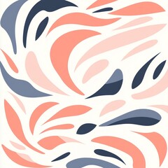 Obraz premium Abstract art with pink, coral, and gray shapes.