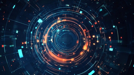 Obraz premium science fiction modern technology circle background.ai generative