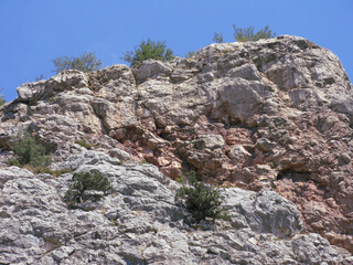 The cliff next to coast of the Black Sea in summer, Crimean Peninsula, Ukraine