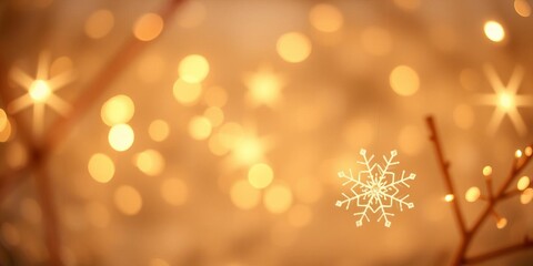 Obraz premium Snowflakes and starlight creating a mesmerizing abstract background for Christmas celebration, elegant, festive