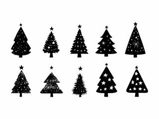 Obraz premium Christmas tree collection in flat design