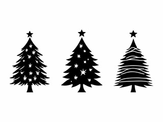 Obraz premium Christmas tree collection in flat design
