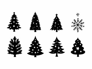 Obraz premium Christmas tree collection in flat design