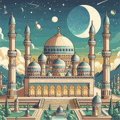 Obraz premium illustration of the indian taj mahal mosque